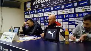Δημοσιογραφική Σωφρόνη Αυγουστή&Henning Berg μετά αγώνα Πρωταθλήματος ΑΠΟΛΛΩΝ-ΟΜΟΝΟΙΑ 2-1_04.01.2020