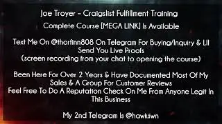 Joe Troyer &ndash; Craigslist Fulfillment Training Course Download