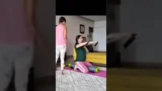 Pregnant Disha parmar doing exercise under supervision #dishaparmar #rahulvaidya#dishul #singer#kids