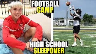 FOOTBALL CAMP and FIRST TIME SLEEPING in a HIGH SCHOOL! 🏈🏫