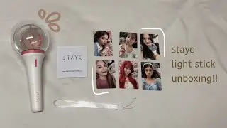 stayc official light stick unboxing!! + pob photocard set