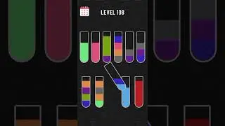 Water colour sort puzzle Level 108 #level108 #watercolorsortgame #watercolorsort #coloursortpuzzel,