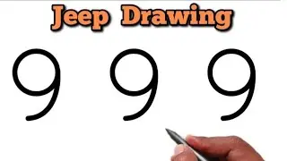 How to Draw a Jeep Using 99 Number 😱 | Number Drawing Art