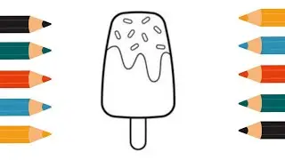 How To Draw cute Ice-cream Drawing, Painting & Coloring For Kids and Toddlers_ Child Art  🎨🎨