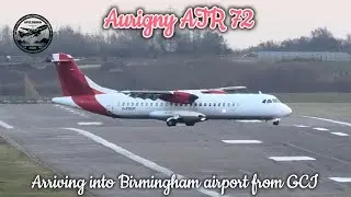 G-PBOT Aurigny ATR72-600 departing Birmingham Airport.