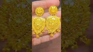 Gold jhumki earrings design #gold #goldjewellery #ذهب #trending #shorts