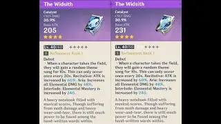 The Widsith weapon appearance base vs. ascended in Genshin Impact