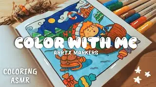☃️🎨Color with me ASMR | Coco Wyo Cozy Christmas | Arrtx Markers