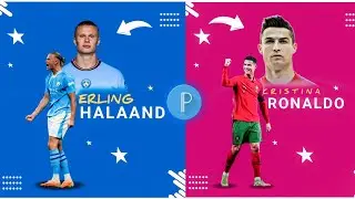 How to make football Poster in pixelLab  football Poster design 2024 #viral #erlinghaaland #ronaldo