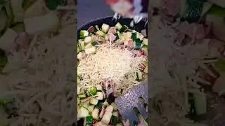 Паста карбонара с кабачком и ветчиной😋#easy #eat #eating #cooking #100 #1000subscribers #1000