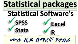 statistical software’s which are SPSS, Stata, R and Excel in Amharic/በአማረኛ