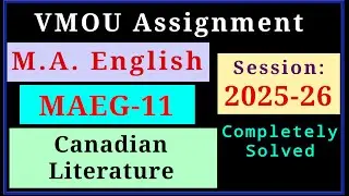 VMOU MAEG 11 Assignment July 2025 January 2026 VMOU MA English Assignment 2025-26 Final Year Solved