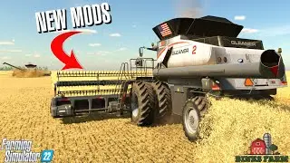 NEW MODS! GLEANER S98 HARVESTING 500 ACRES OF WHEAT! | Nebraska Lands | Farming Simulator 22