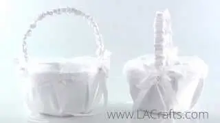 Satin Flower Girl Basket (Design #1) from LACrafts.com