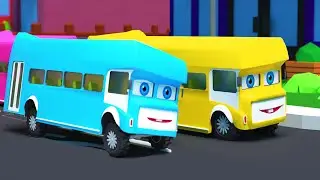 Rainbow Buses Everywhere Song | Nursery Rhyme & Kids Songs | Bus Songs | 123 & Colors