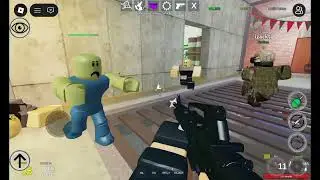 Playing Zombies roblox in normal mode