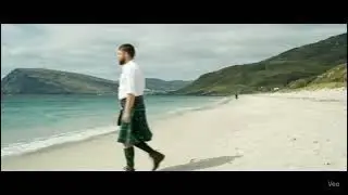 Scotsman Walking On Smirisary Beach On History Visit To Moidart Scotland