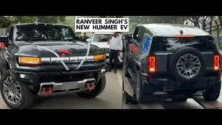 BOLLYWOOD ACTOR RANVEER SINGH DRIVING HIS NEW GMC HUMMER EV SUV AFTER TAKING DELIVERY IN MUMBAI