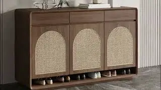 Solid Wood Rattan Shoe Cabinet | Stylish & Ventilated Entryway Storage #ricll #ricllreview