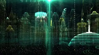 🟢 Digital Green City | Futuristic Matrix-Style Loop (2.5 Hours)