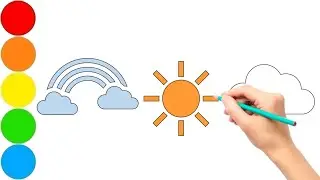 Let's Learn to Draw Rainbow, Sun & Cloud for Kids | Easy Drawing Step by Step for Children