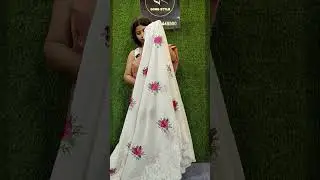 BongStyle Dhaniakhali Pure Cotton Saree with Parsi Work Embroidery
