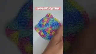 Porta Copo de Gatinho de Croch&ecirc;. #artesanato #aprendendocroche #tutorialdecroche #portacopo