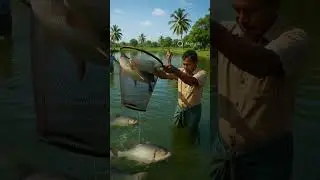 katla fish catching in net #reels #shorts