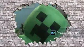 Creeper blows up brick wall animation