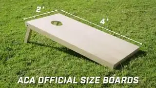 GoSports Solid Wood Premium Cornhole Set - Choose Between 4'x2' or 3'x2' Game Boards