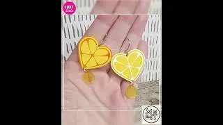 Lemon Lime Acrylic Earrings | Cute Summer Maximalist Jewelry | Handmade Beach Food Earrings | Sum...