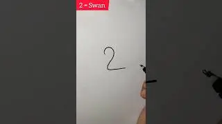 how to draw swan from number 2 || easy drawing #art #tutorial #shorts