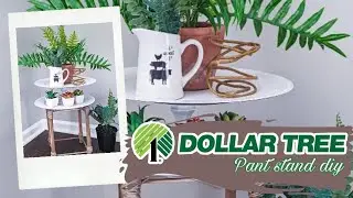 DOLLAR TREE: HOW TO MAKE A PLANT STAND USING DT ITEMS!