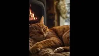 Cozy Fireplace & Falling Snow | Relaxing Music for Cats to Sleep 🐾🔥❄️ 💗