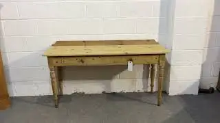 Handmade Reclaimed Pine 2 Drawer Turned Leg Console Table (G3909C) @PinefindersCoUk