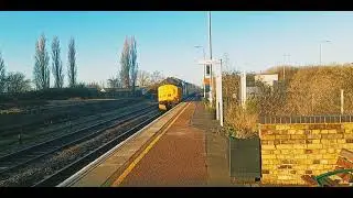 37407 Blackpool Tower & 37510 Orion heading through Whittlesea to Ely Mlf Papworth Sidings.