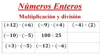 N&uacute;meros Enteros - Producto y Divisi&oacute;n - Regla de los signos