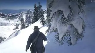 Red Dead Redemption 2 ASMR relaxing walk in the snow with Arthur Morgan