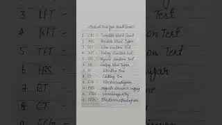 Common Lab Tests & Full Forms | CBC, LFT, KFT, ECG (Handwritten Notes)