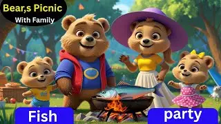 Bear&rsquo;s Fish Party with Family | Fun English Animal Story for Kids | Adorable Bear Family Dance