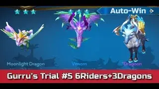 Chess Rush Gurru's Trial #5: 6 Riders & 3 Dragons Combos | Best Combos Auto-WIN