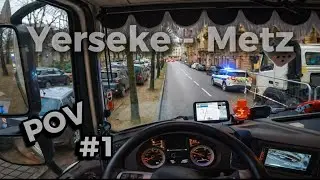 POV z kabiny🚛 / Mglisty początek pracy / Yerseke NL-Metz FR / DAF XF 106 480 / Oczami Kierowcy #1 👀