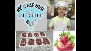 My recipe:Strawberry Popsicles!