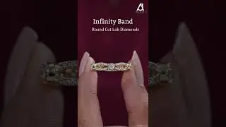 Round Cut Lab Grown Diamond Infinity Band  #weddingband #adamantjewels