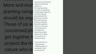 English essay about save plants!save us!#shorts
