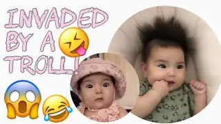 My baby with cute troll hair,  LOL  😅| Baby Andie #shorts