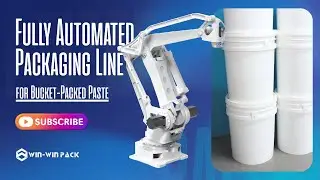 WIN-WIN PACK Fully Automated Packaging Line for Bucket-Packed Paste #casepacker #palletizer
