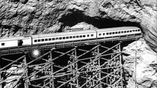 A streamlined passenger express visits the government's giant engineering project...HD Stock Footage
