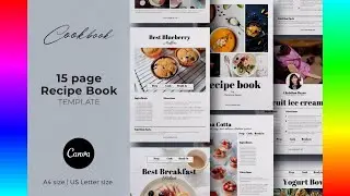 Customizable Magazine Templates: Canva Recipe book / Cookbook / Cards