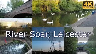 River Soar, Leicester - Virtual Walk - 4K with Relax Music - djipocket2 UK